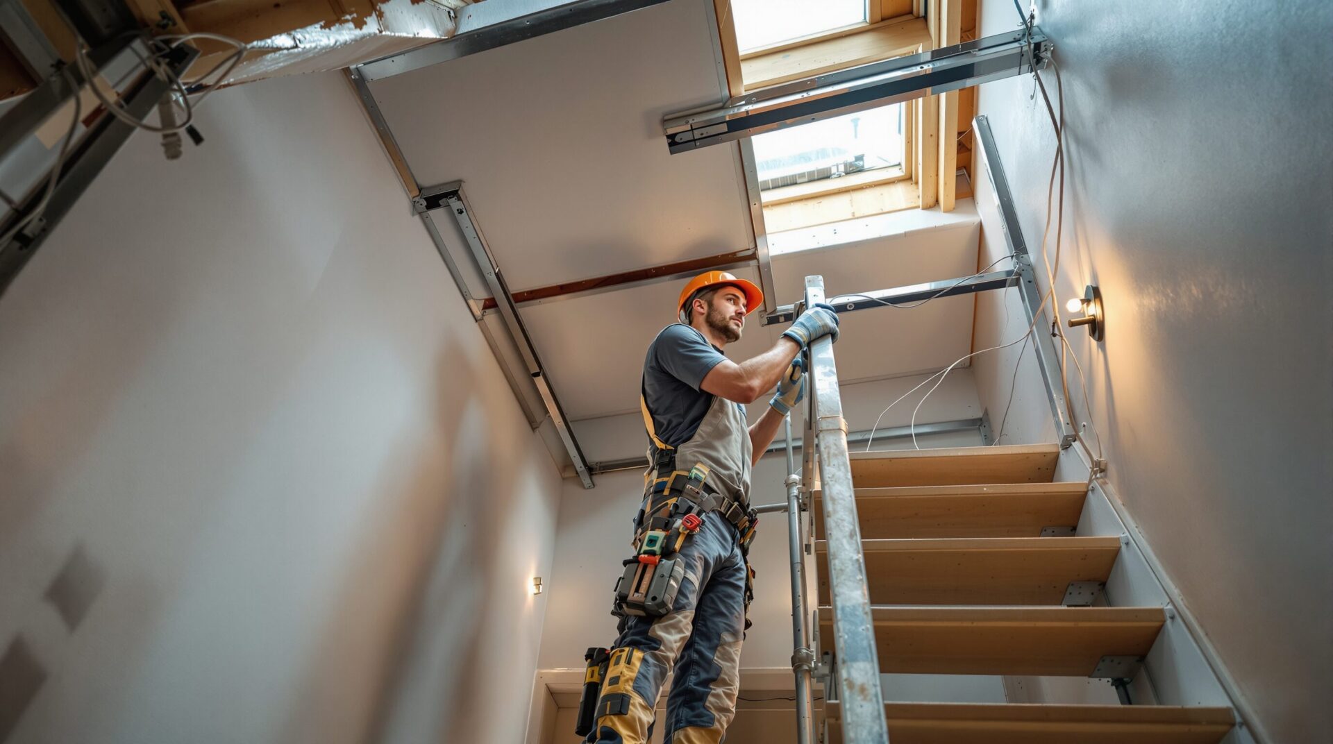 Plafond escalier trop haut : la meilleure méthode pour l’abaisser ?