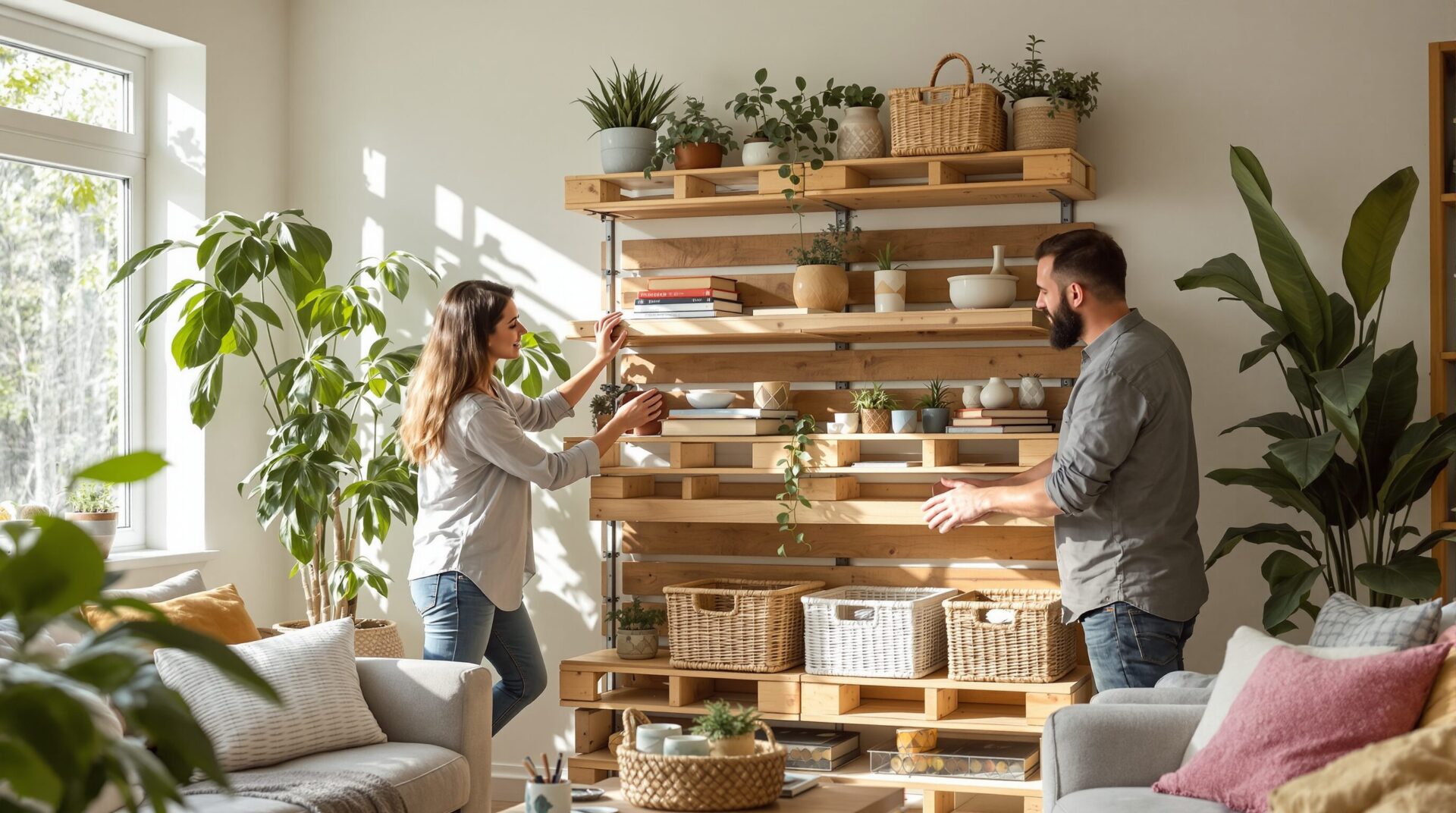 Etagere palette recup : la méthode facile pour un rangement écologique