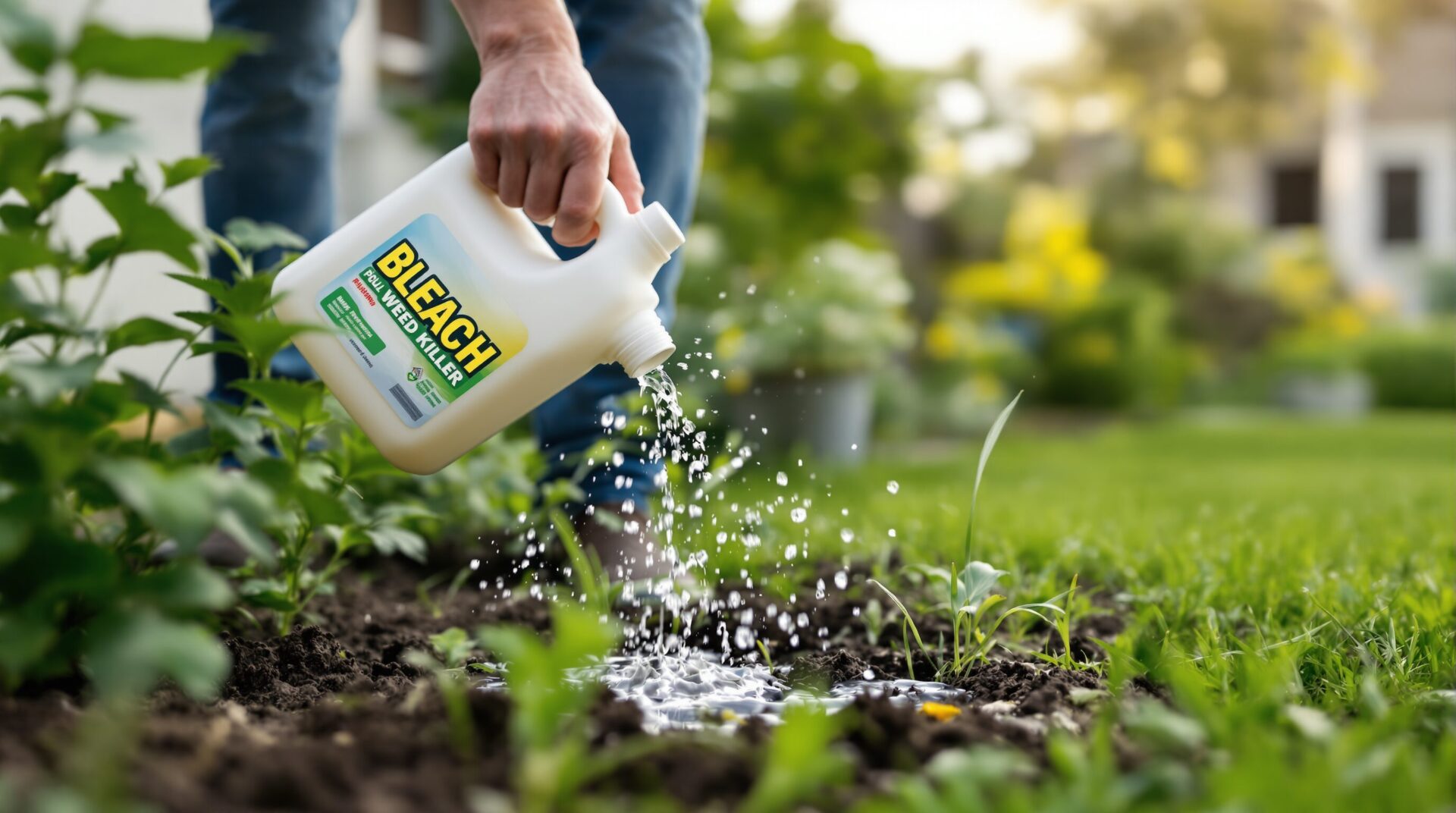 Désherbant avec eau de javel : quels risques pour la maison et le jardin