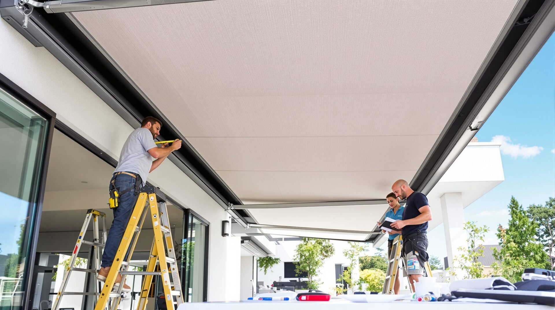 remplacer une toile de store banne