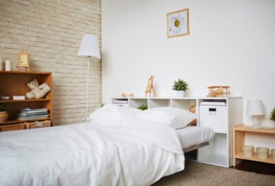 Interior of bedroom in modern flat or house