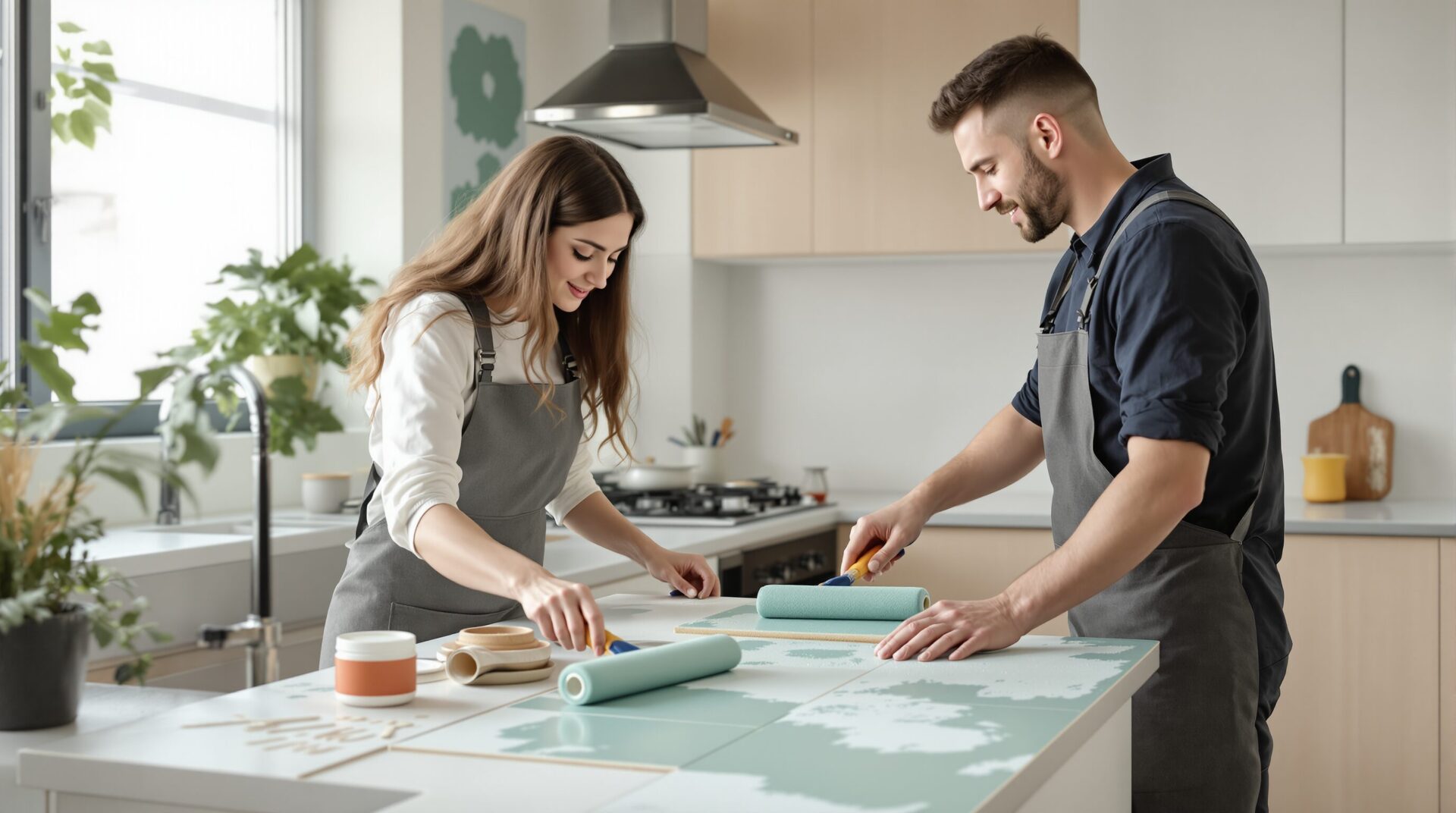 idee peinture carrelage cuisine