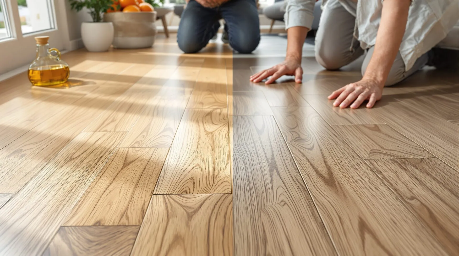 parquet huilé avant après