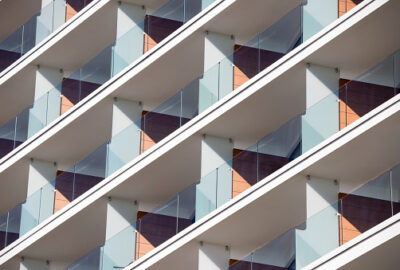Balconies in modern apartment building