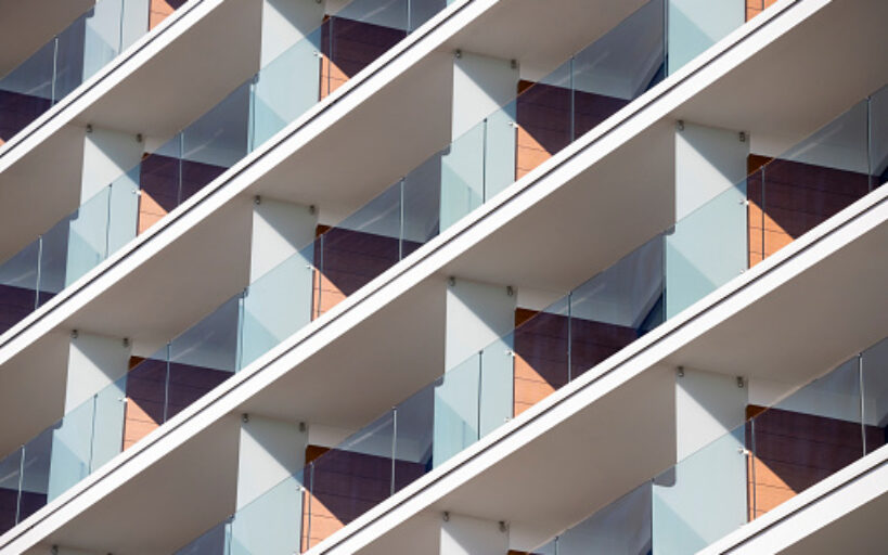 Balconies in modern apartment building