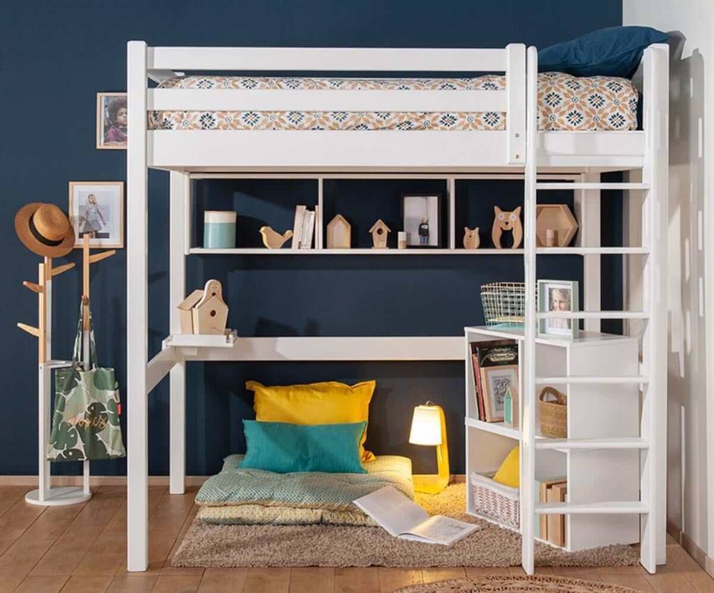 lit mezzanine aménagement intérieur gain espace chambre ado