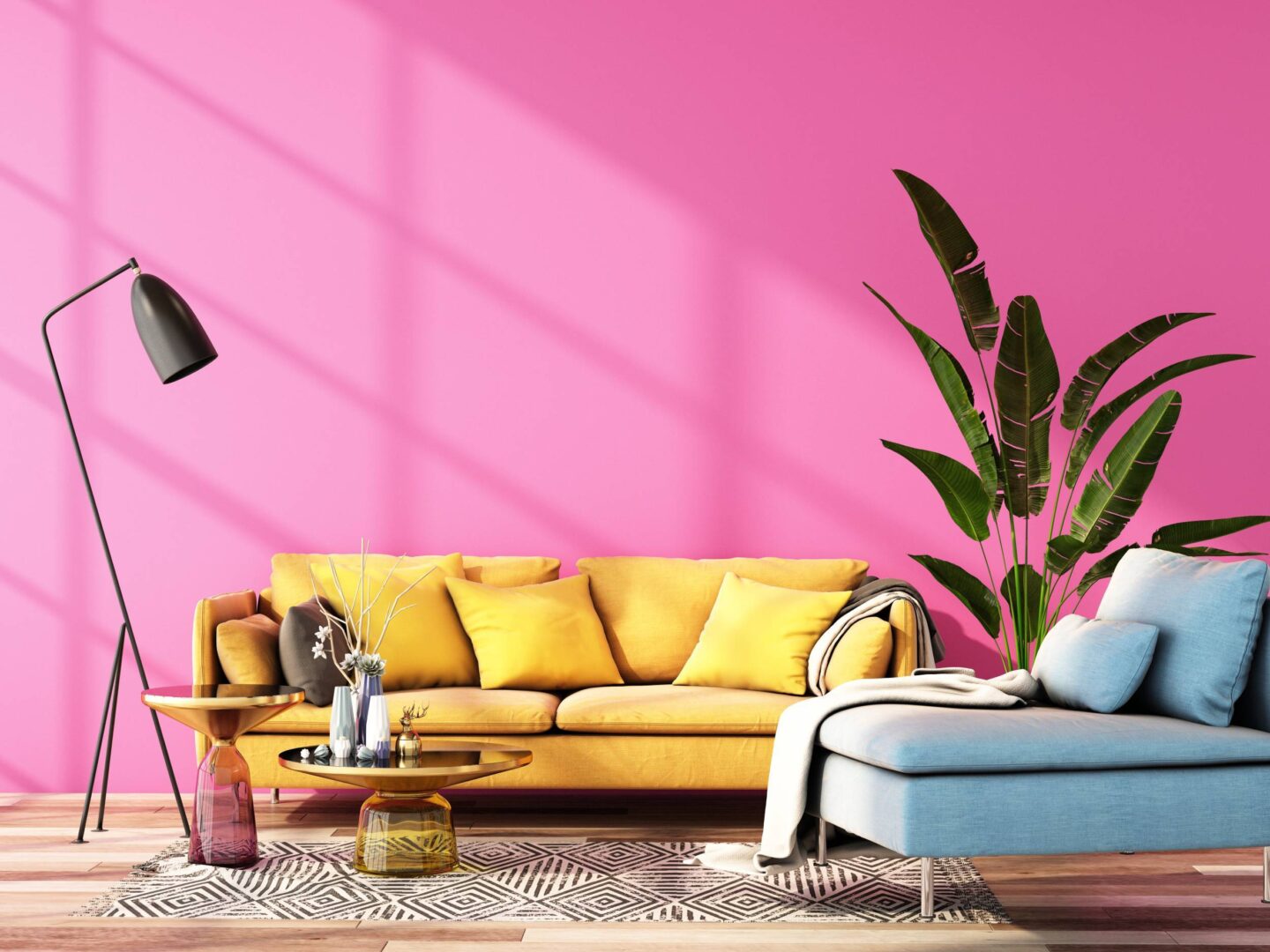 Couleur mur, décoration salon, canapé