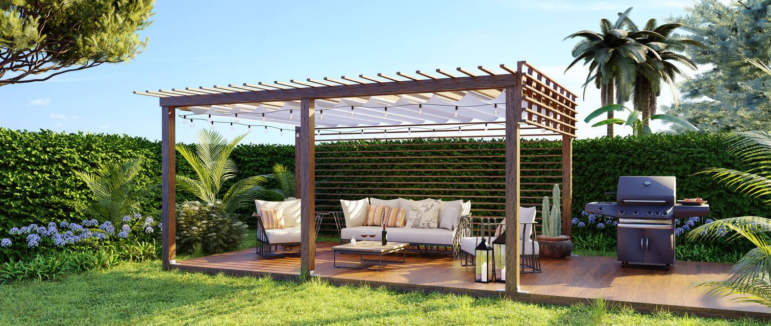 pergola matériaux décoration