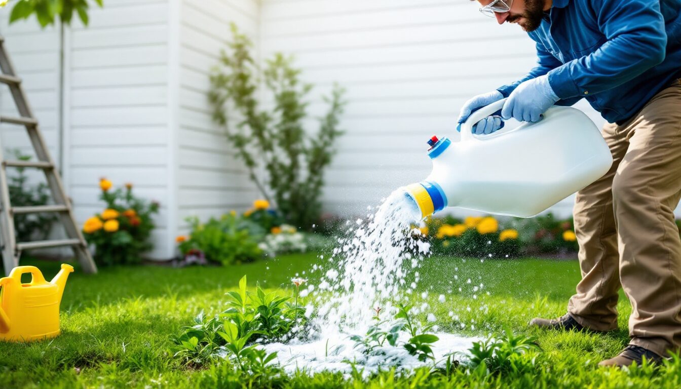 désherbant avec eau de javel