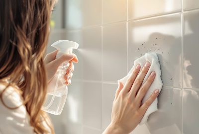 petit vers noir salle de bain