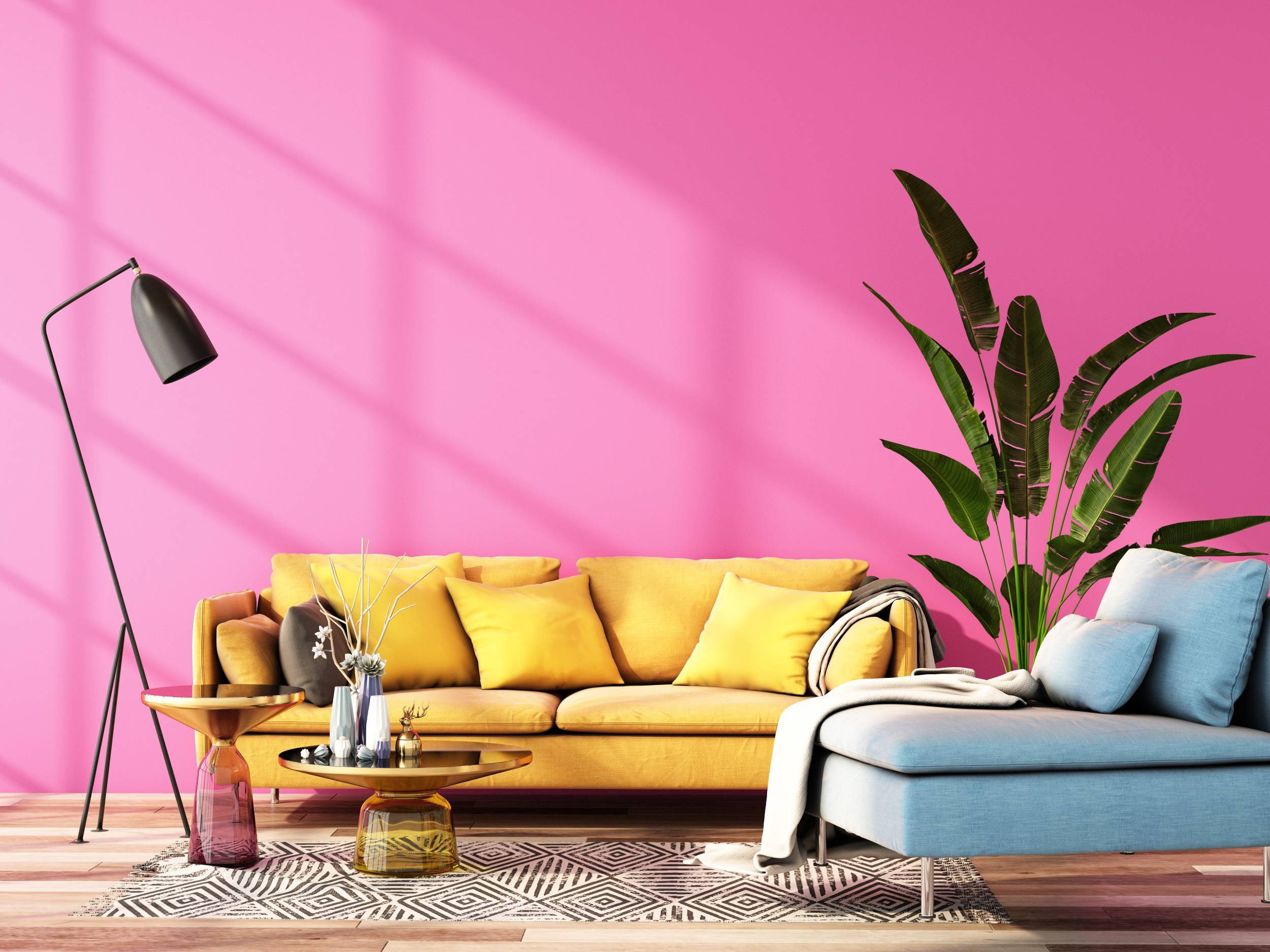 Couleur mur, décoration salon, canapé