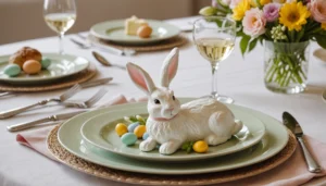 pliage de serviette en forme de lapin