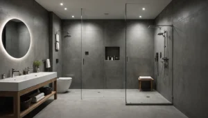 Douche en béton ciré : avantages, inconvénients et budget en 2025