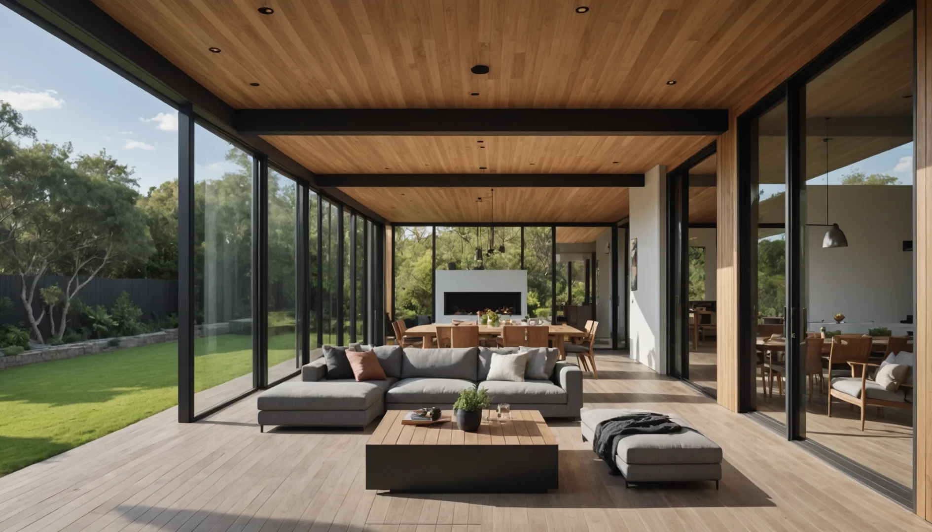 veranda avec mur plein
