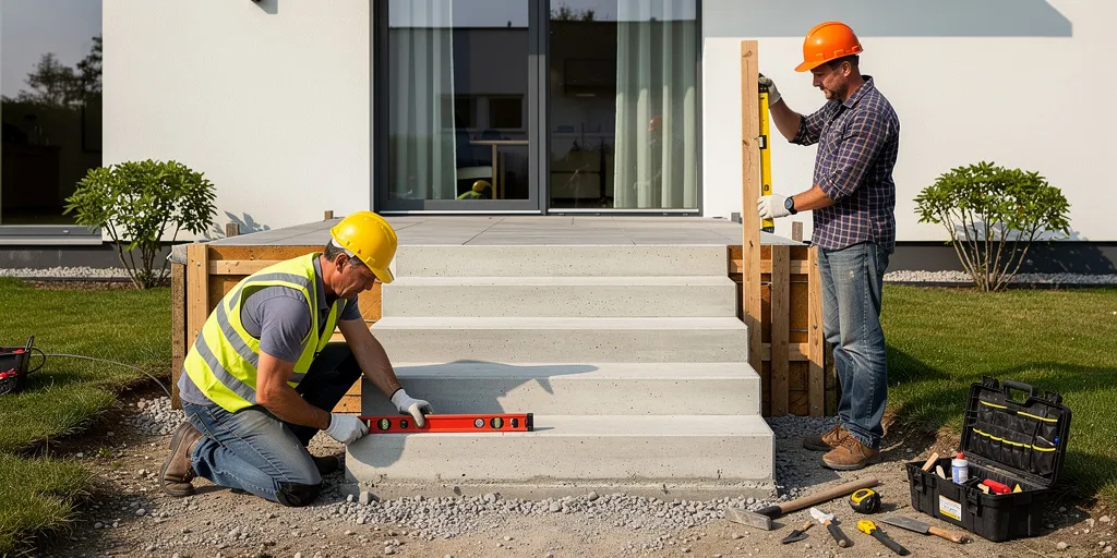construction d'un escalier extérieur