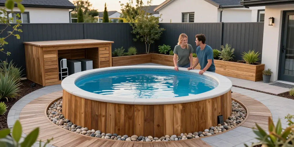 aménagement petit jardin avec piscine hors sol