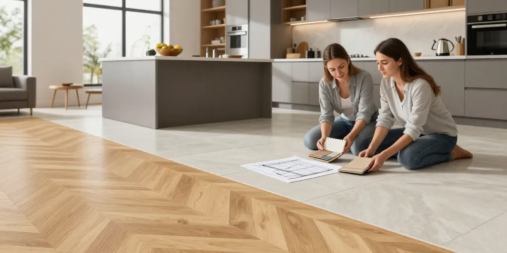 sol pour cuisine ouverte