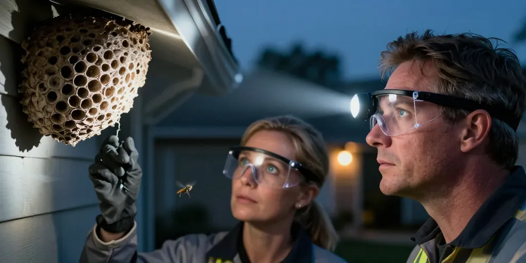 Eliminer un nid de guepe : la méthode nocturne pour agir en sécurité