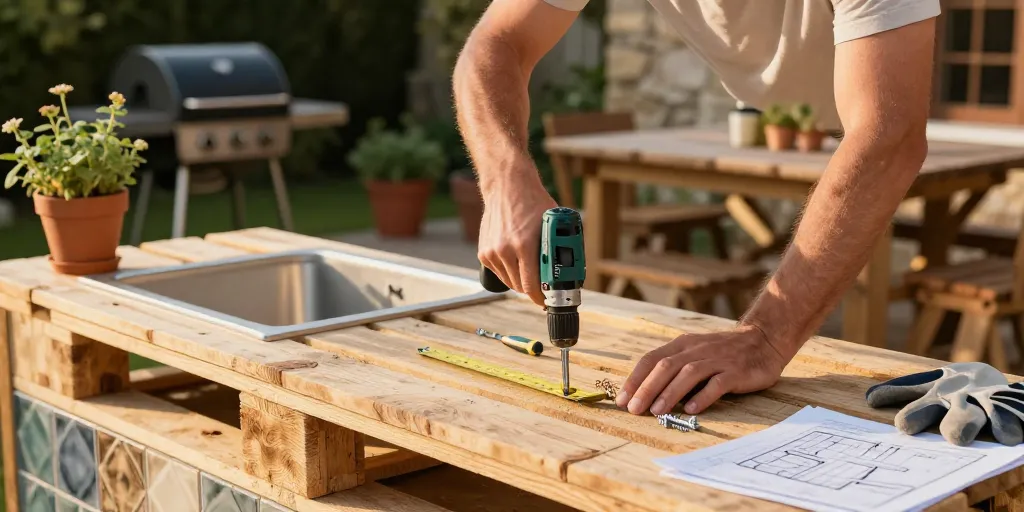 faire une cuisine d'été en palette