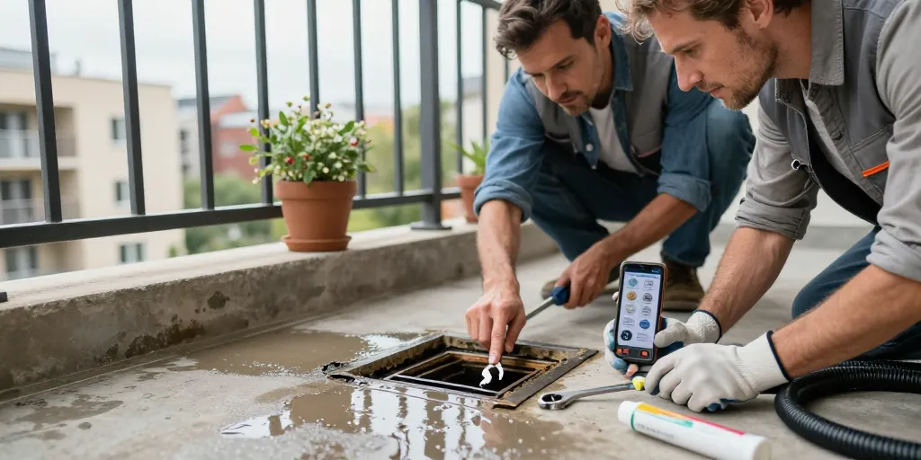 problème évacuation eau balcon