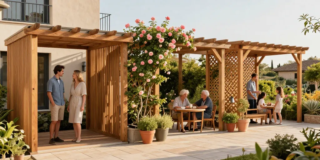 Styles de pergolas en bois pour différents types de jardins