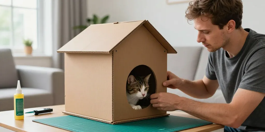 Fabriquer maison pour chat en carton facile : Les astuces de solidité