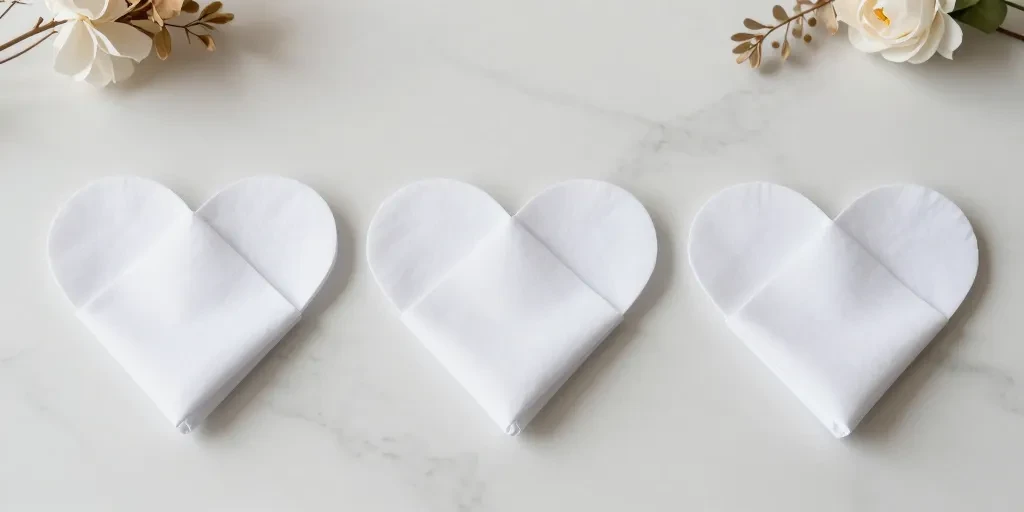 pliage serviette coeur