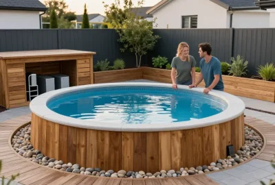aménagement petit jardin avec piscine hors sol