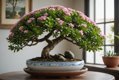 arbre de jade fleuri