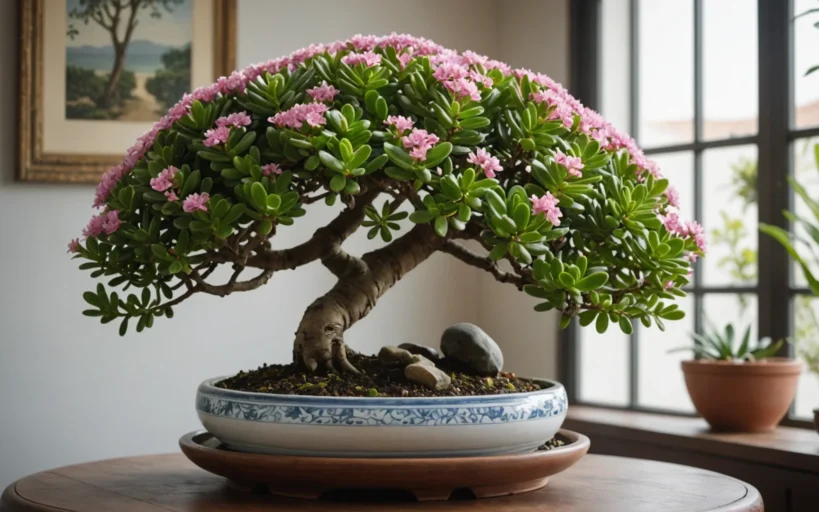 arbre de jade fleuri