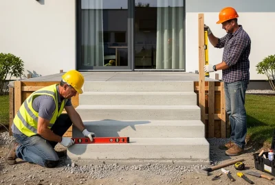 construction d'un escalier extérieur
