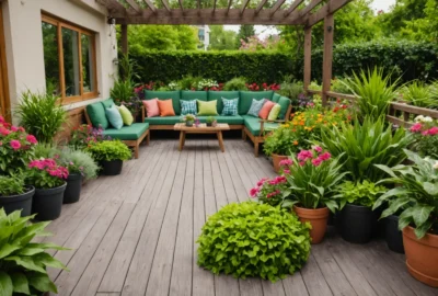 aménager un petit parterre près de la terrasse