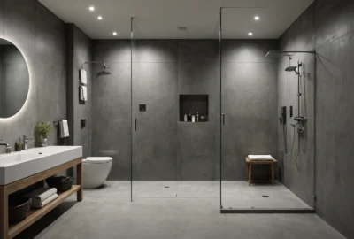 Douche en béton ciré : avantages, inconvénients et budget en 2025