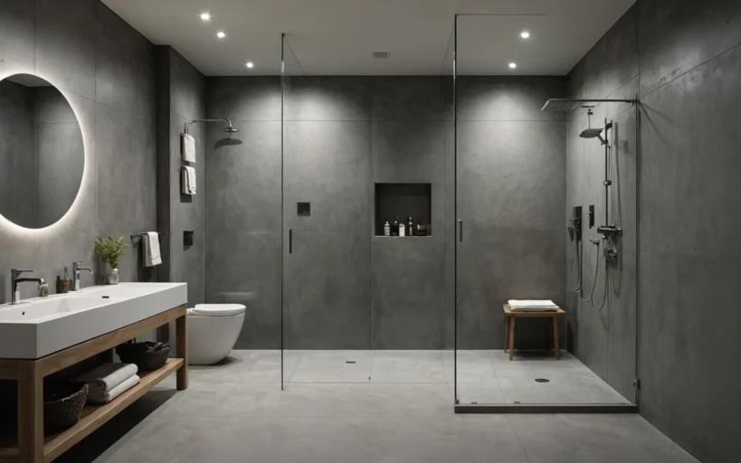 Douche en béton ciré : avantages, inconvénients et budget en 2025