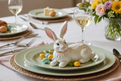 pliage de serviette en forme de lapin