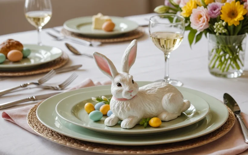 pliage de serviette en forme de lapin