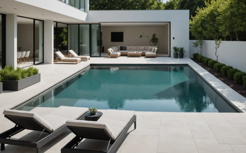 piscine intégrée dans la terrasse