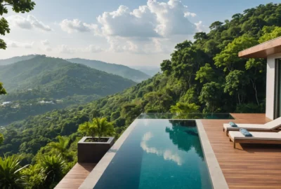 piscine sur terrain en pente photos