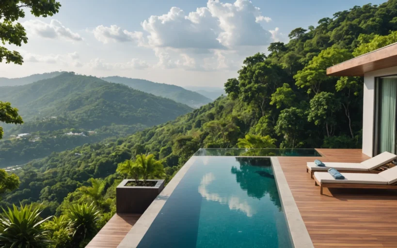 piscine sur terrain en pente photos