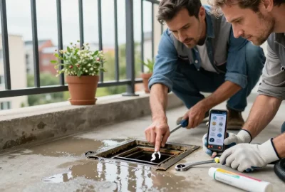 problème évacuation eau balcon