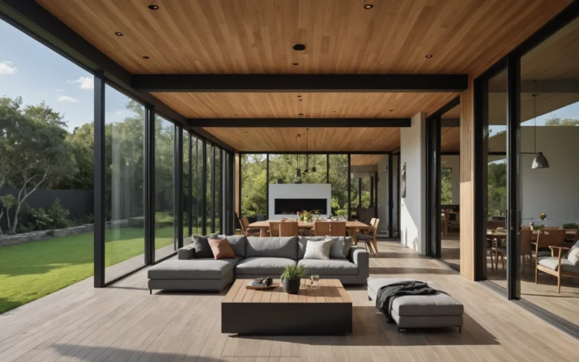 veranda avec mur plein
