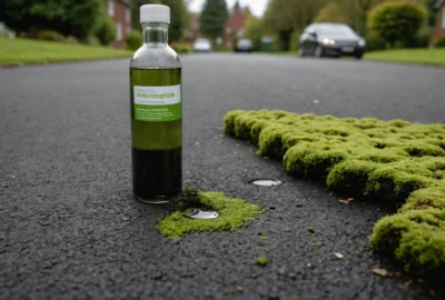 vinaigre blanc sur goudron
